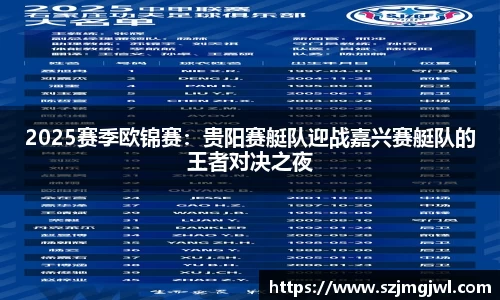 2025赛季欧锦赛：贵阳赛艇队迎战嘉兴赛艇队的王者对决之夜